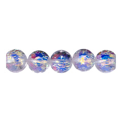 10mm Coin Faceted Glass Crystal Clear Super AB
