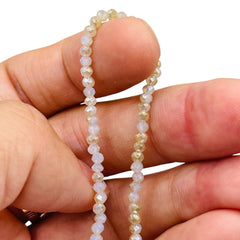 3mm Thunder Polish Glass Crystal Roundel Cut Lt. Gold Opal