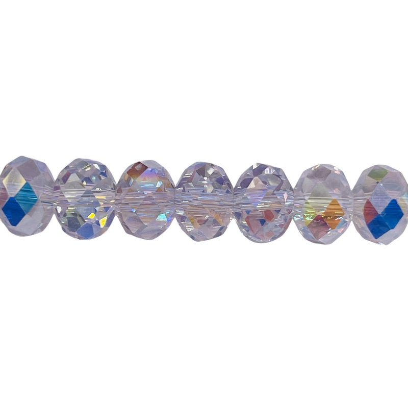 10mm Roundel Cut Glass Crystal Super AB