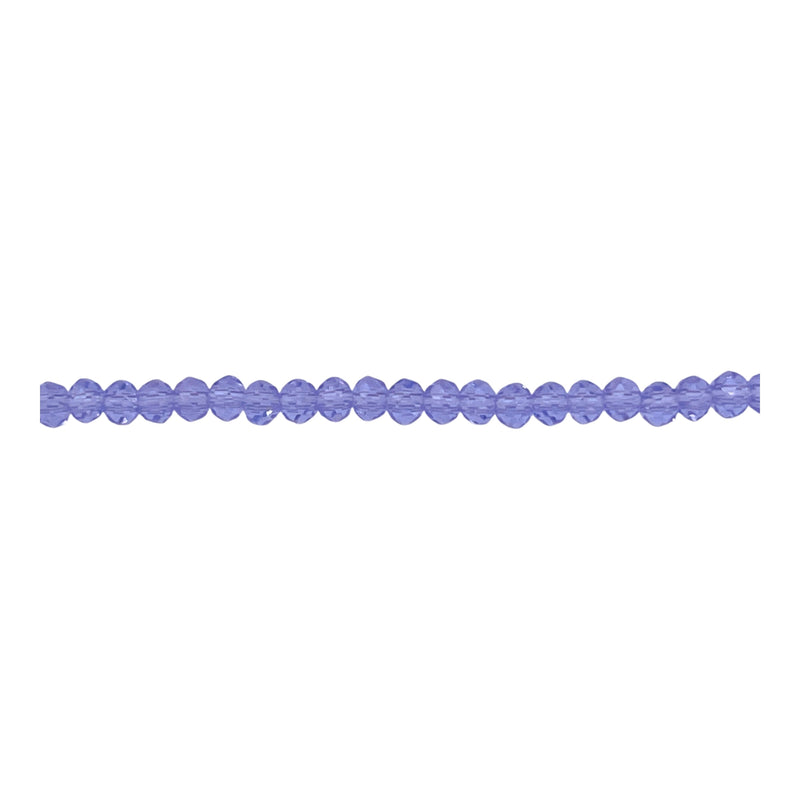3mm Thunder Polish Glass Crystal Roundel Cut Lt. Purple