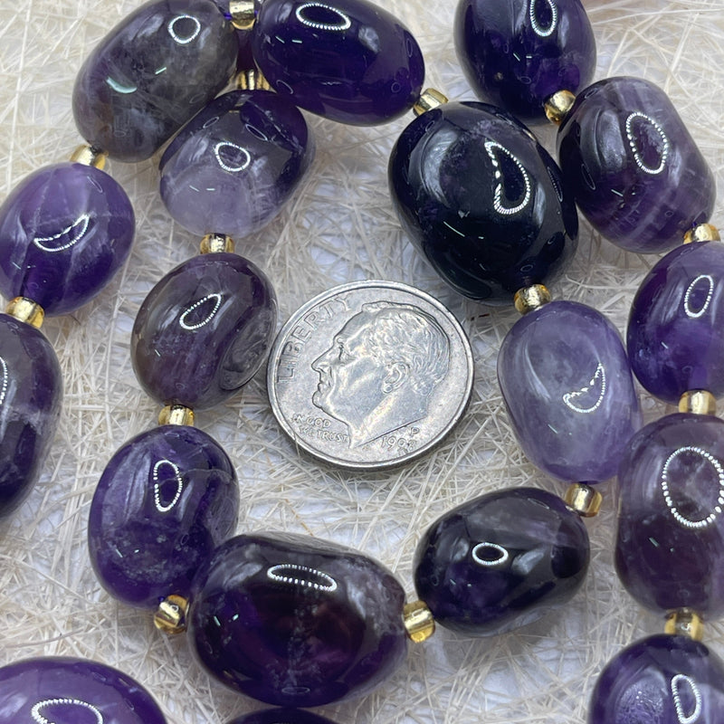 12 to 18mm Smooth Nugget Amethyst