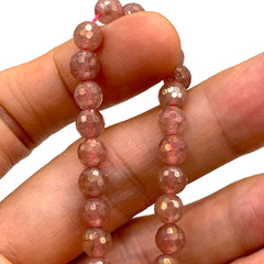 6mm Round Cut Cherry Quartz Shine