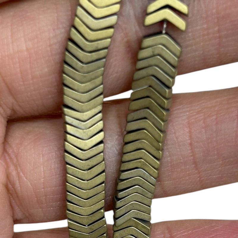 6x1mm Arrow Hematite Matt Brass