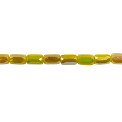 6x4mm Cylinder Glass Crystal Banana Jade Super AB