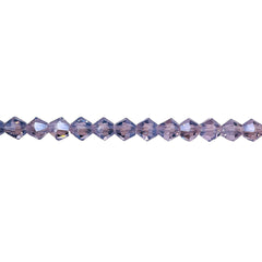4mm Thunder Polish Glass Crystal Bicone Violet Shine