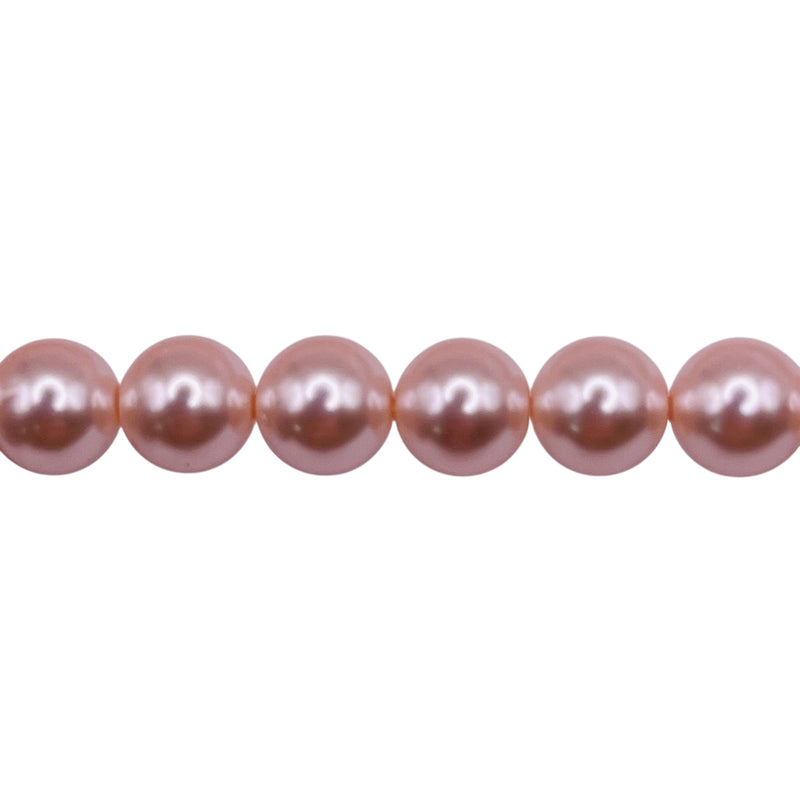 8mm Round Thunder Polish Glass Pearl Pink