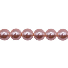 8mm Round Thunder Polish Glass Pearl Pink