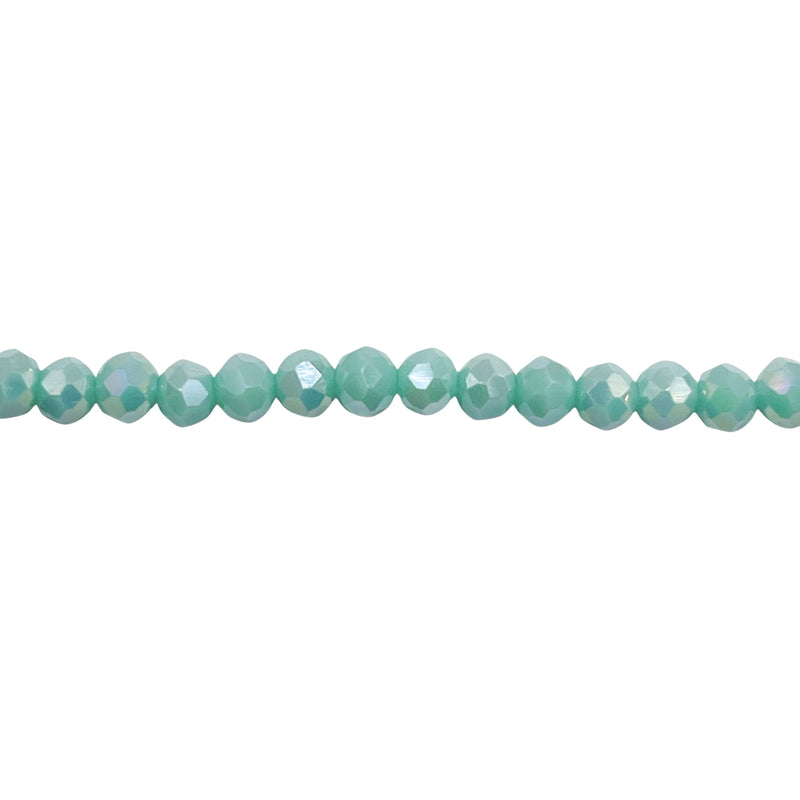4mm Thunder Polish Glass Crystal Roundel Cut Sky Blue MG