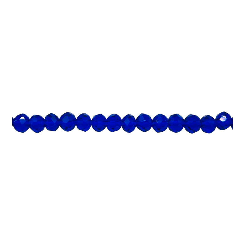 4mm Thunder Polish Glass Crystal Roundel Cut Dark Sapphire