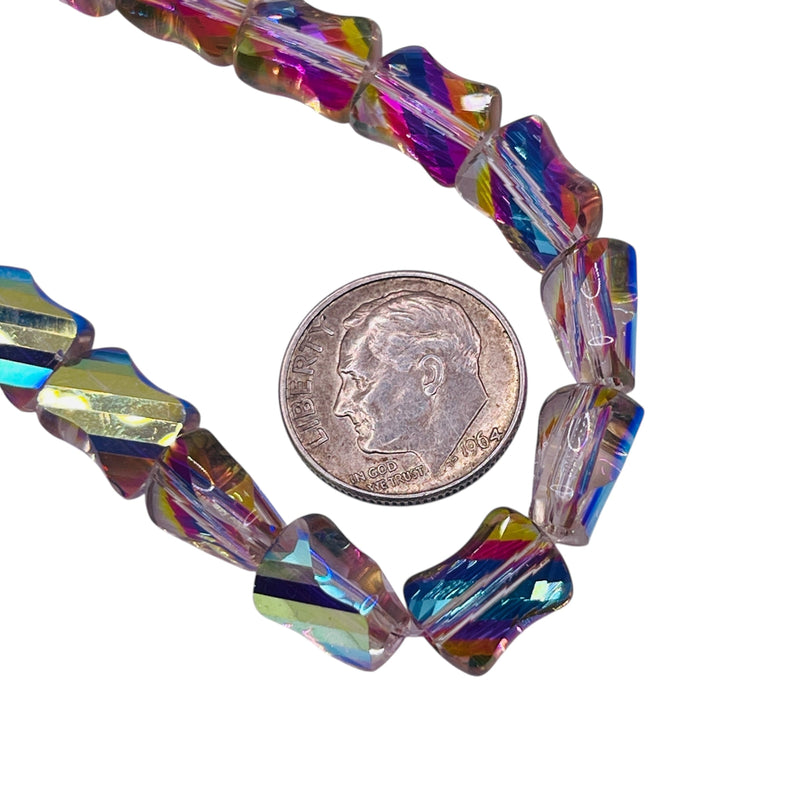 10x8mm Twisted Bow Tie Glass Crystal Violet Dream