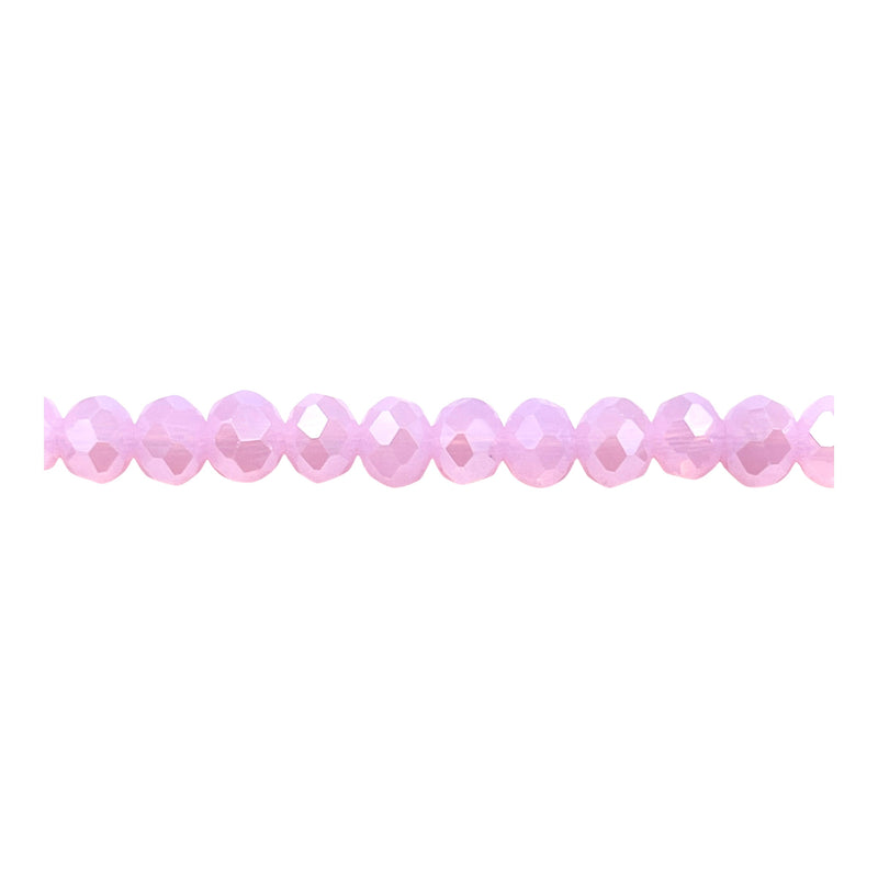 6mm Thunder Polish Glass Crystal Roundel Cut Rose Jade AB