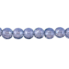 8mm Coin Glass Crystal Grey Blue