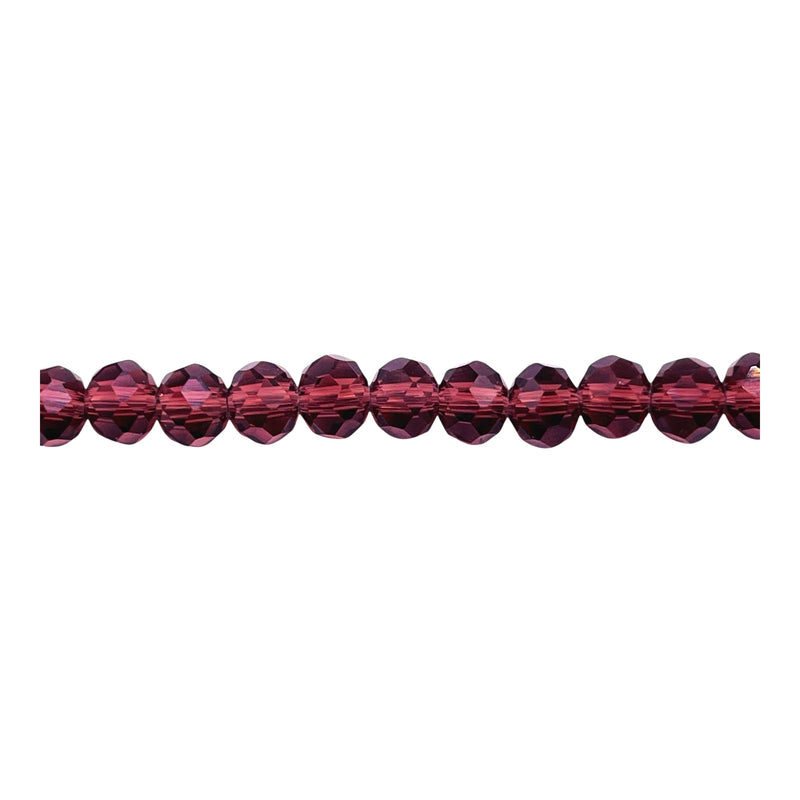 6mm Thunder Polish Glass Crystal Roundel Cut Med. Amethyst