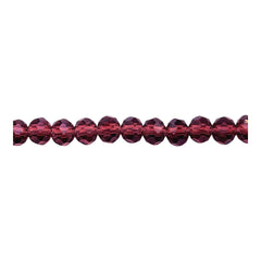 6mm Thunder Polish Glass Crystal Roundel Cut Med. Amethyst