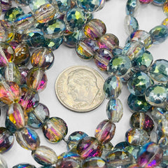 8mm Coin Glass Crystal Violet Dream