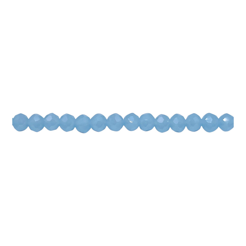 4mm Thunder Polish Glass Crystal Roundel Cut Blue Jade