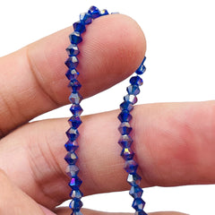 3mm Thunder Polish Glass Crystal Bicone Dark Sapphire AB