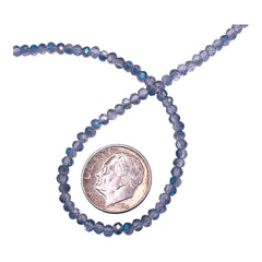 3mm Thunder Polish Glass Crystal Roundel Cut Blue Magic