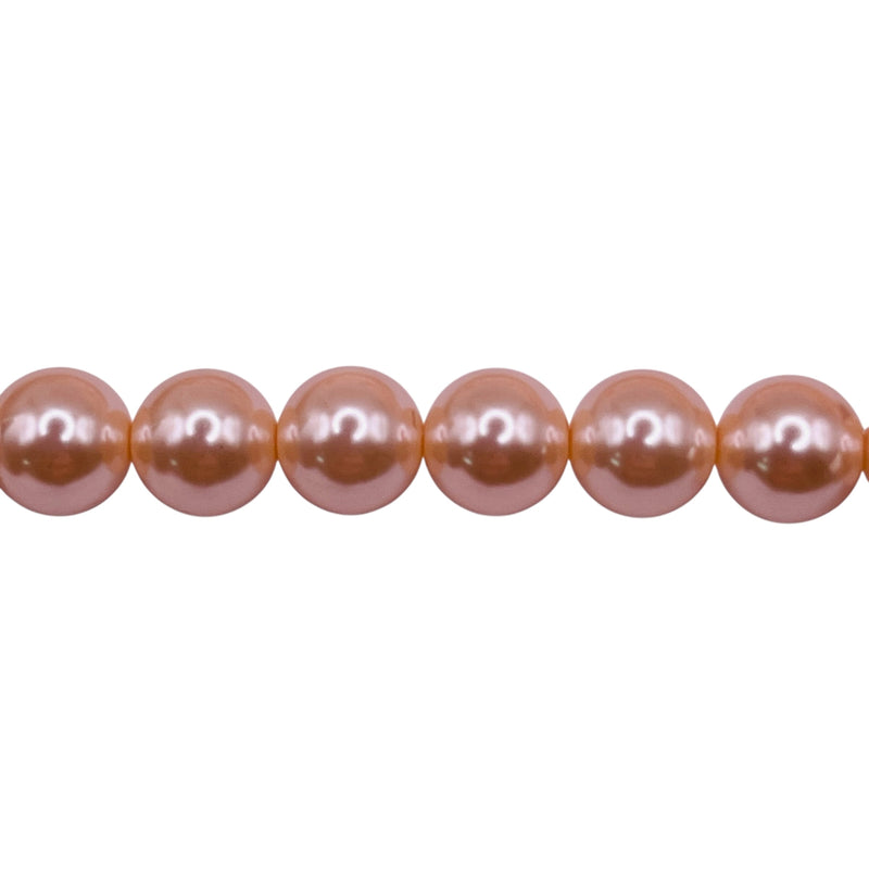 8mm Round Thunder Polish Glass Pearl Peach