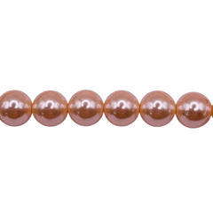 8mm Round Thunder Polish Glass Pearl Peach