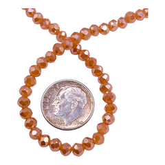 4mm Thunder Polish Glass Crystal Roundel Cut Gold Plated Jade