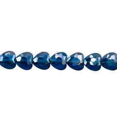 8mm Heart Glass Crystal Blue Zircon