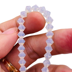 6mm Thunder Polish Glass Crystal Bicone Opal