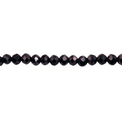 4mm Thunder Polish Glass Crystal Roundel Cut Hematite