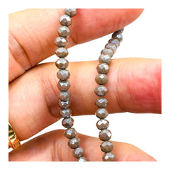 4mm Thunder Polish Glass Crystal Roundel Cut Tauqe Jade AB