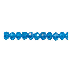 6mm Thunder Polish Glass Crystal Roundel Cut Med Aquamarine AB