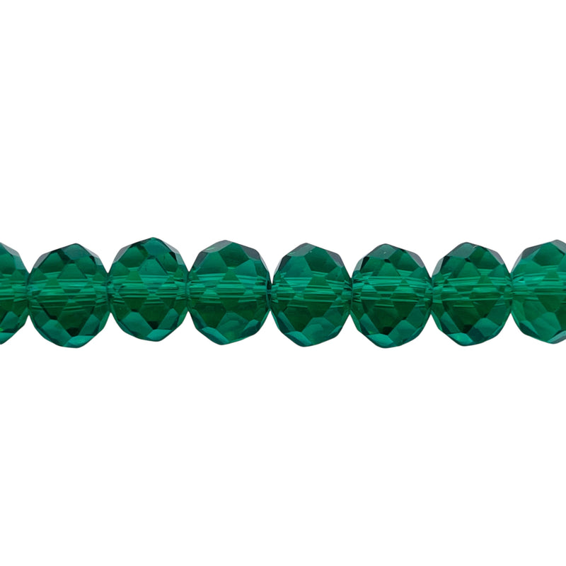 10mm Thunder Polish Glass Crystal Roundel Cut Green Zircon