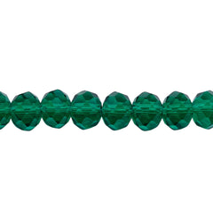 10mm Thunder Polish Glass Crystal Roundel Cut Green Zircon
