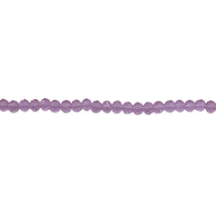 3mm Thunder Polish Glass Crystal Roundel Cut Rosaline