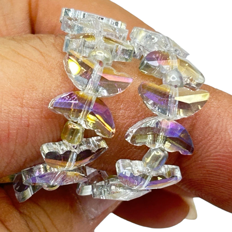 10x4mm Butterfly Wing Glass Crystal Light Magic Purple