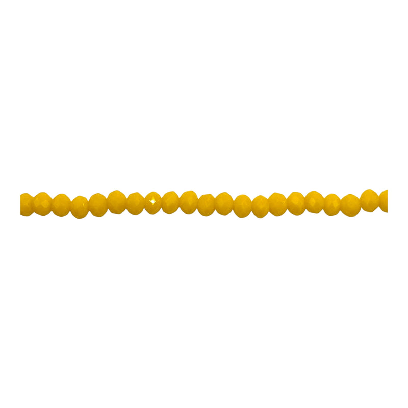 3mm Thunder Polish Glass Crystal Roundel Cut Yellow Jade