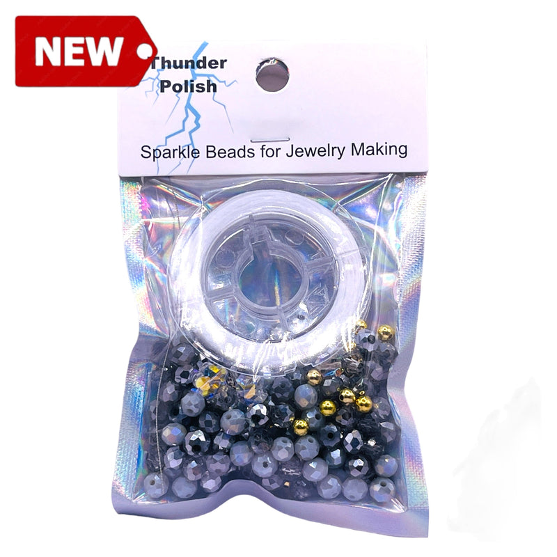 Thunder Polish Glass Crystal Silver Gray Bead Kits
