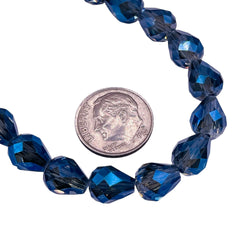 9x8mm Teardrop Glass Crystal Magic Blue