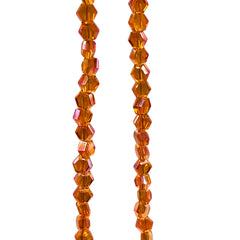 4mm Hexagon Glass Crystal Magic Orange