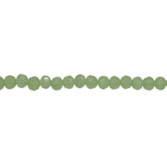 4mm Thunder Polish Glass Crystal Roundel Cut Green Jade