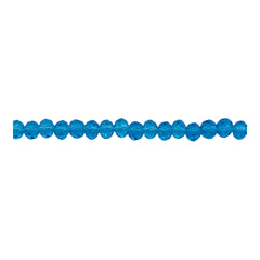 4mm Thunder Polish Glass Crystal Roundel Cut Med Aquamarine