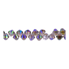 6mm Thunder Polish Glass Crystal Bicone Top Drilled Magic Purple