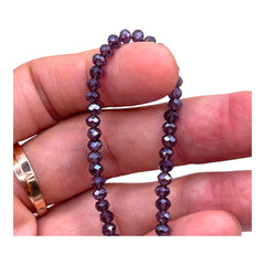 4mm Thunder Polish Glass Crystal Roundel Cut Violet AB