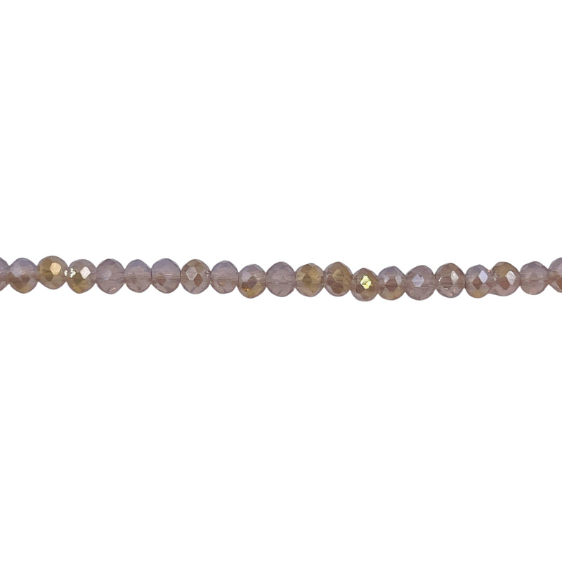 3mm Thunder Polish Glass Crystal Roundel Cut Lt. Gold Opal