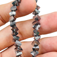 8mm Triangle Glass Crystal Silver Gray