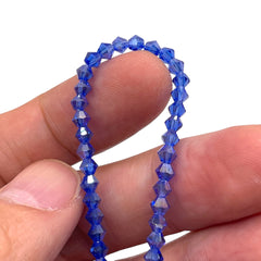 4mm Thunder Polish Glass Crystal Bicone Sapphire AB