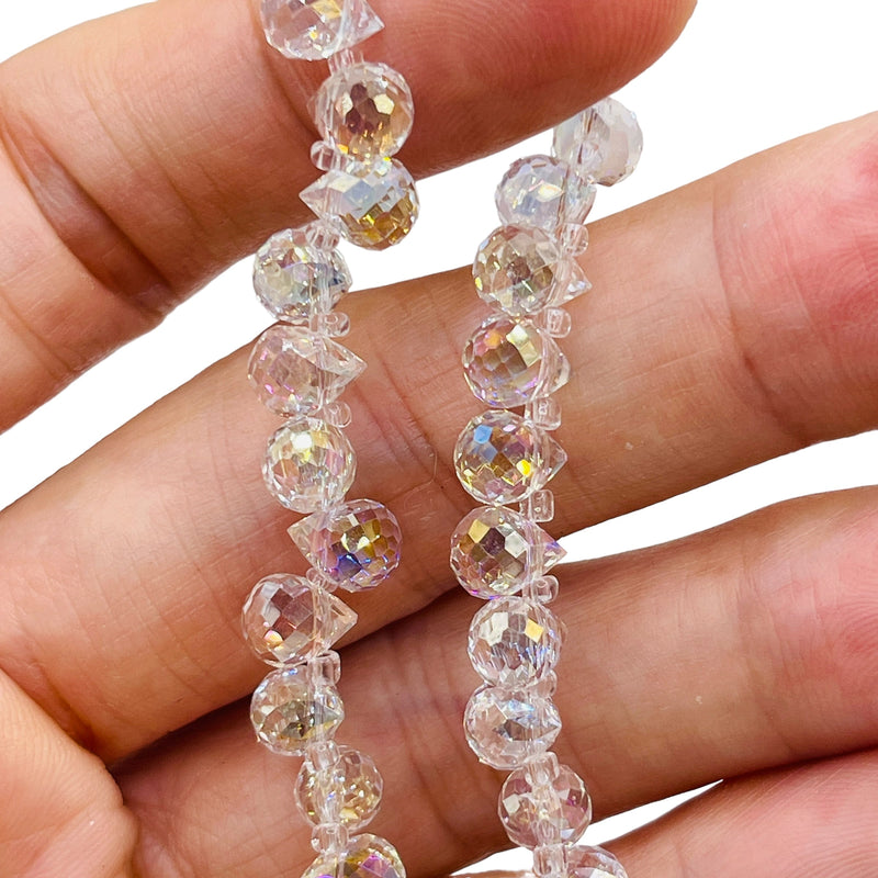 8x6mm Teardrop Glass Crystal Clear AB