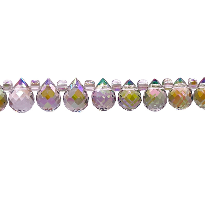 8x6mm Teardrop Glass Crystal Magic Purple