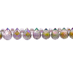 8x6mm Teardrop Glass Crystal Magic Purple