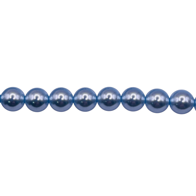 6mm Round Thunder Polish Glass Pearl Blue