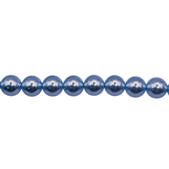 6mm Round Thunder Polish Glass Pearl Blue